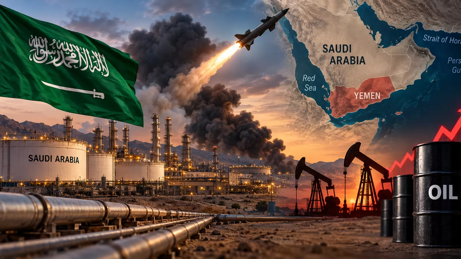 Saudi Arabia oil infrastructure as Houthi attacks raise global supply concerns