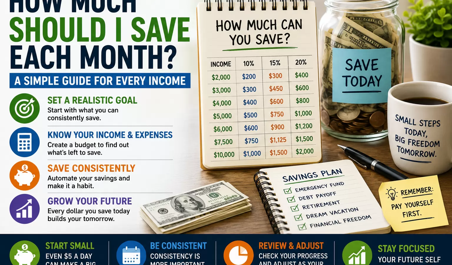 how much should I save each month