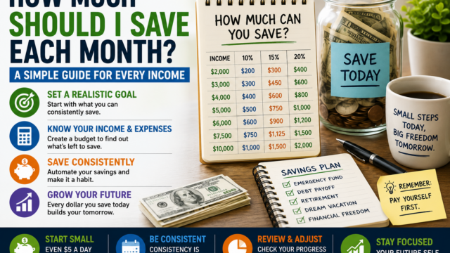 how much should I save each month